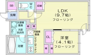 CREA南8条の物件間取画像